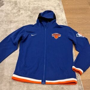 Nike New York Knicks Royal Blue Jacket with Orange Trim Zippered Hoodie